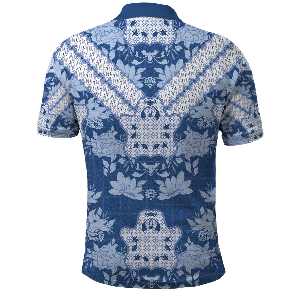 Indonesia Javanese Batik Nelson Mandela Madiba Blue Polo Shirt - African Pride