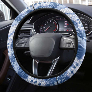 Indonesia Javanese Batik Nelson Mandela Madiba Blue Steering Wheel Cover - African Pride