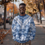 Indonesia Javanese Batik Nelson Mandela Madiba Blue Sweatshirt - African Pride