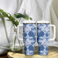 Indonesia Javanese Batik Nelson Mandela Madiba Blue Tumbler With Handle LT15