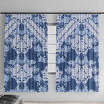 Indonesia Javanese Batik Nelson Mandela Madiba Blue Window Curtain - African Pride