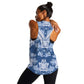 Indonesia Javanese Batik Nelson Mandela Madiba Blue Women Racerback Tank - African Pride