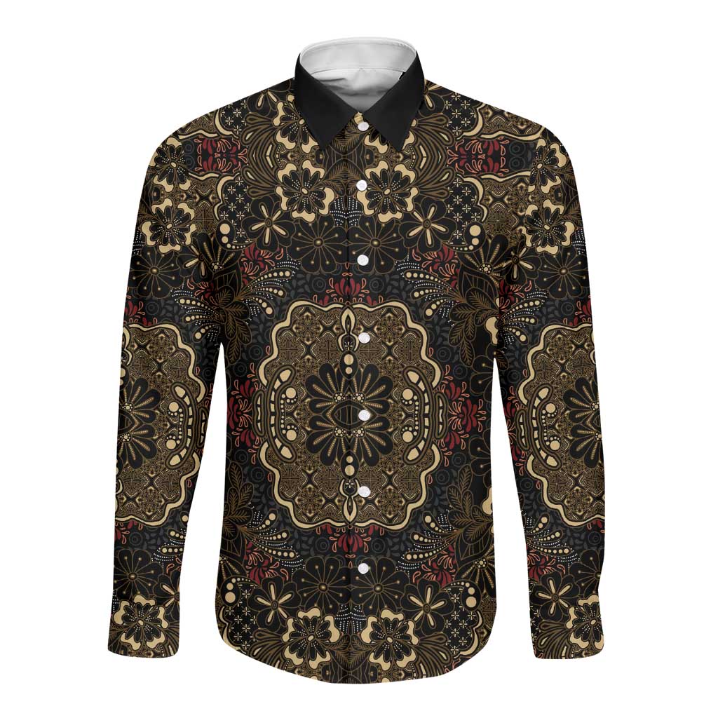 Indonesia Javanese Batik Nelson Mandela Madiba Vintage Style Long Sleeve Button Shirt - African Pride
