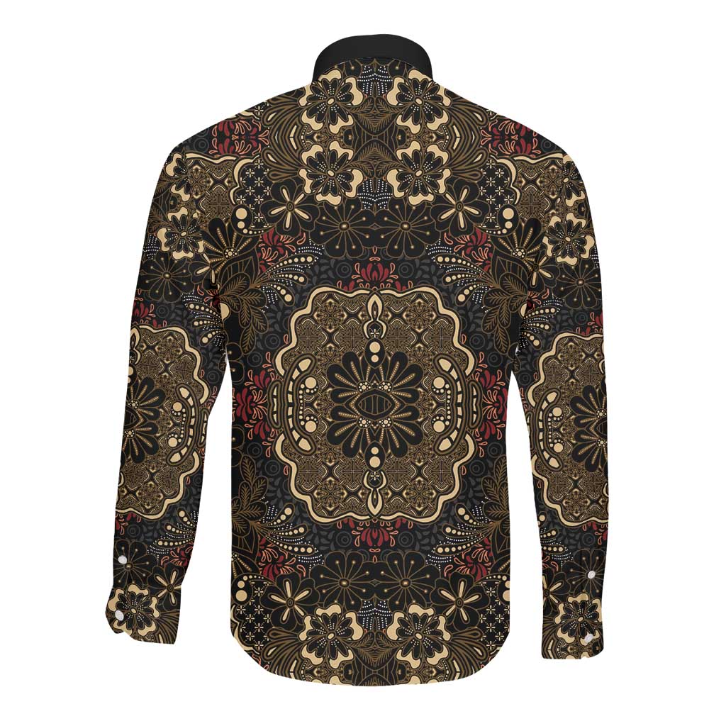 Indonesia Javanese Batik Nelson Mandela Madiba Vintage Style Long Sleeve Button Shirt - African Pride