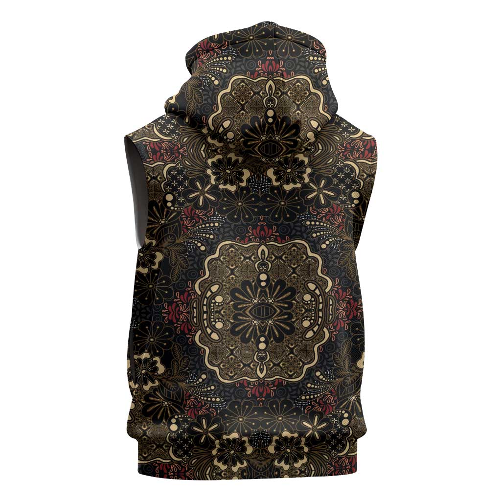 Indonesia Javanese Batik Nelson Mandela Madiba Vintage Style Sleeveless Hoodie - African Pride