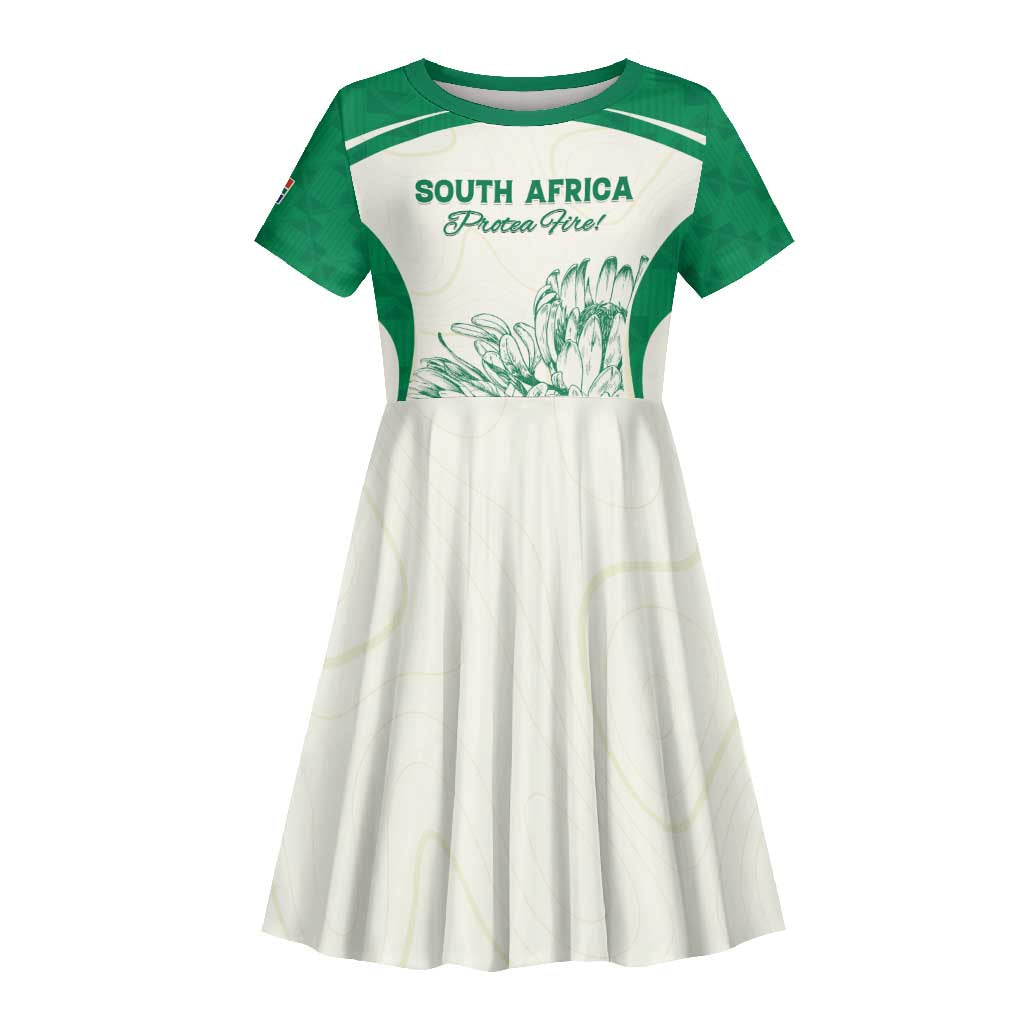 Custom South Africa Cricket Kid Short Sleeve Dress We Are Champions - African Pride