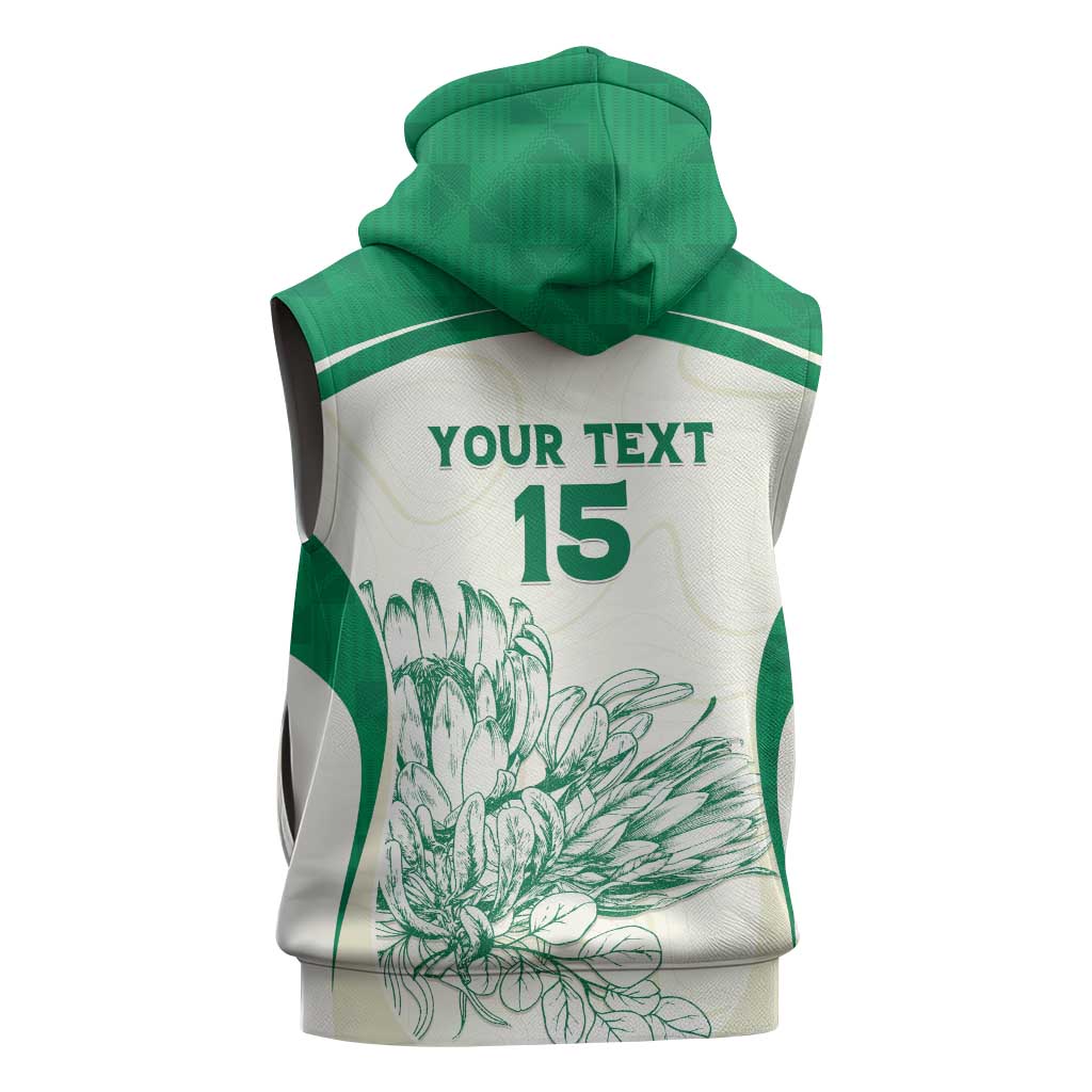 Custom South Africa Cricket Sleeveless Zip Hoodie We Are Champions - African Pride