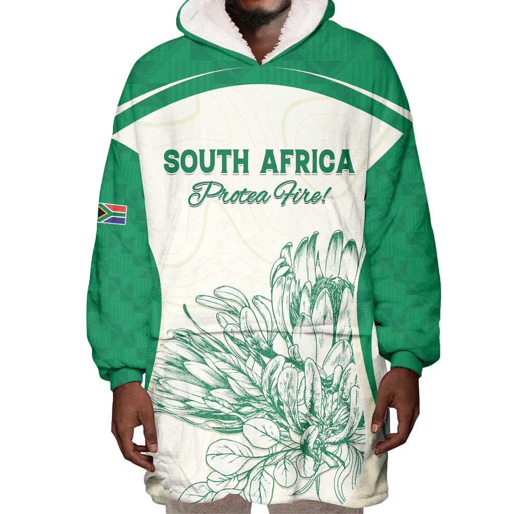 Custom South Africa Cricket Wearable Blanket Hoodie We Are Champions - African Pride