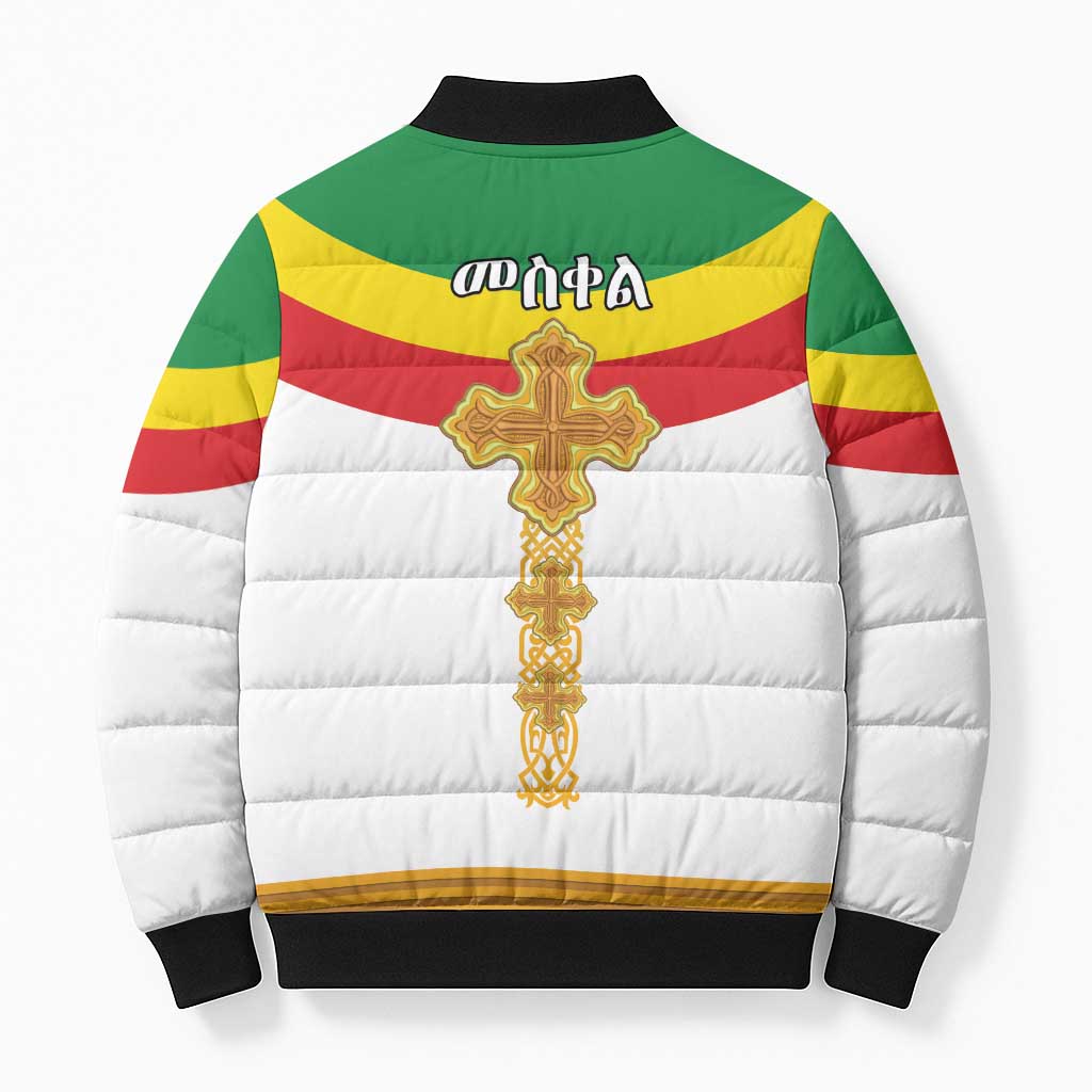 Ethiopia Meskel Bomber Puffer Jacket Ethiopian Cross