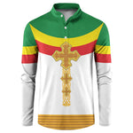 Ethiopia Meskel Button Sweatshirt Ethiopian Cross