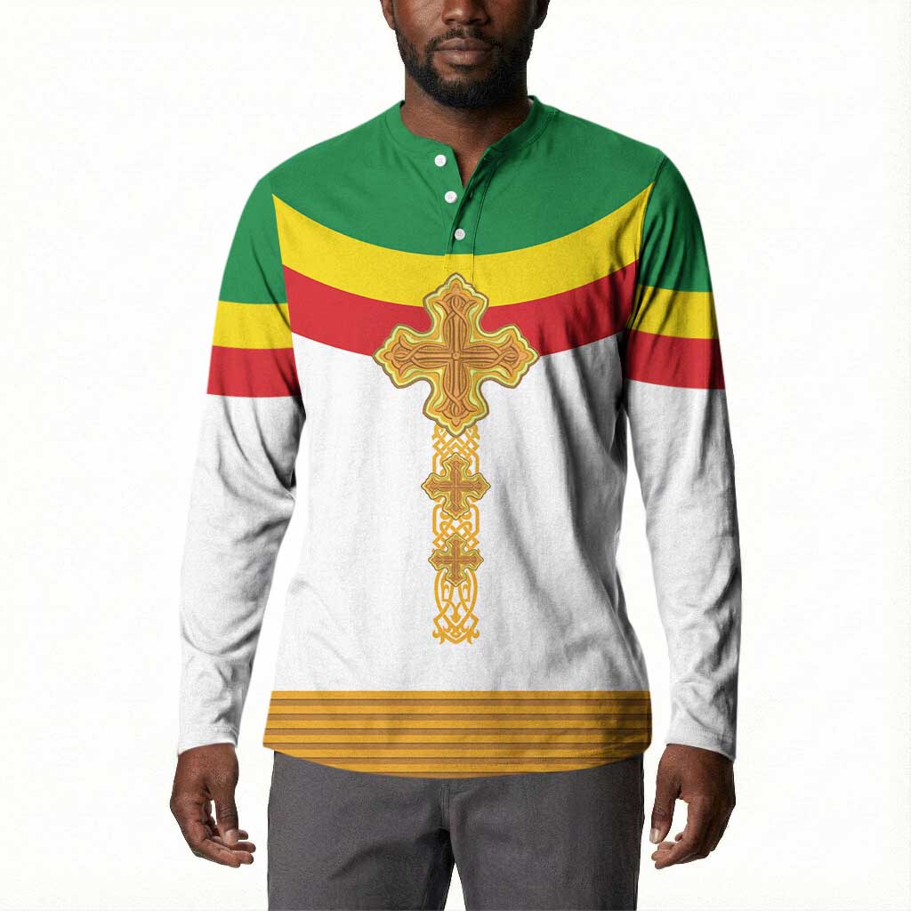Ethiopia Meskel Button Sweatshirt Ethiopian Cross