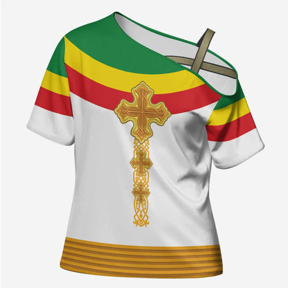 Ethiopia Meskel Cross Shoulder Shirt Ethiopian Cross