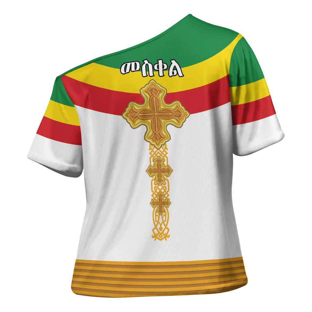 Ethiopia Meskel Cross Shoulder Shirt Ethiopian Cross