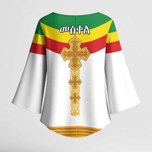 Ethiopia Meskel Kimono Sleeve Blouse Ethiopian Cross