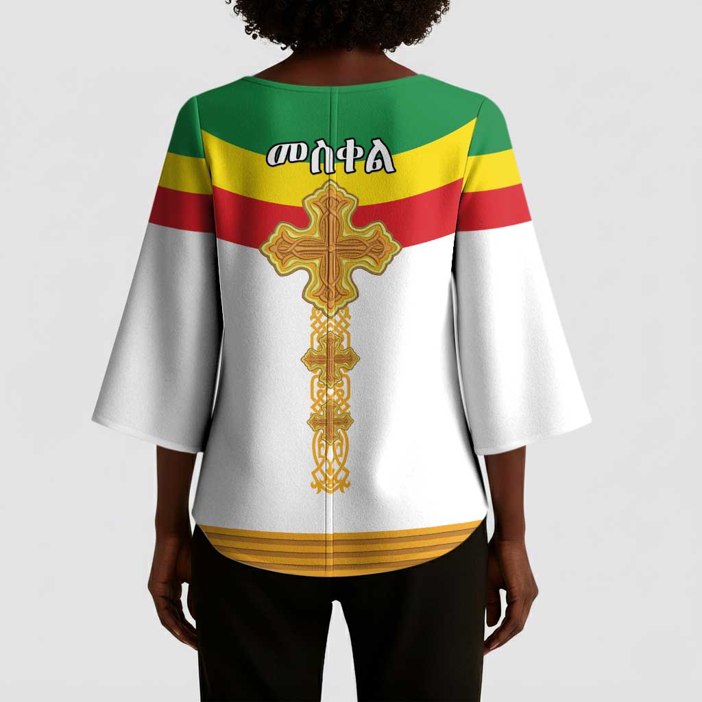 Ethiopia Meskel Kimono Sleeve Blouse Ethiopian Cross