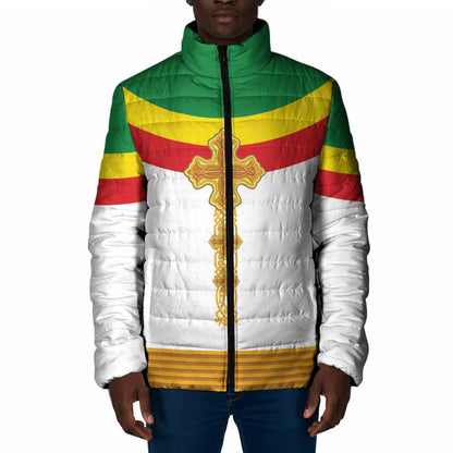 Ethiopia Meskel Padded Jacket Ethiopian Cross