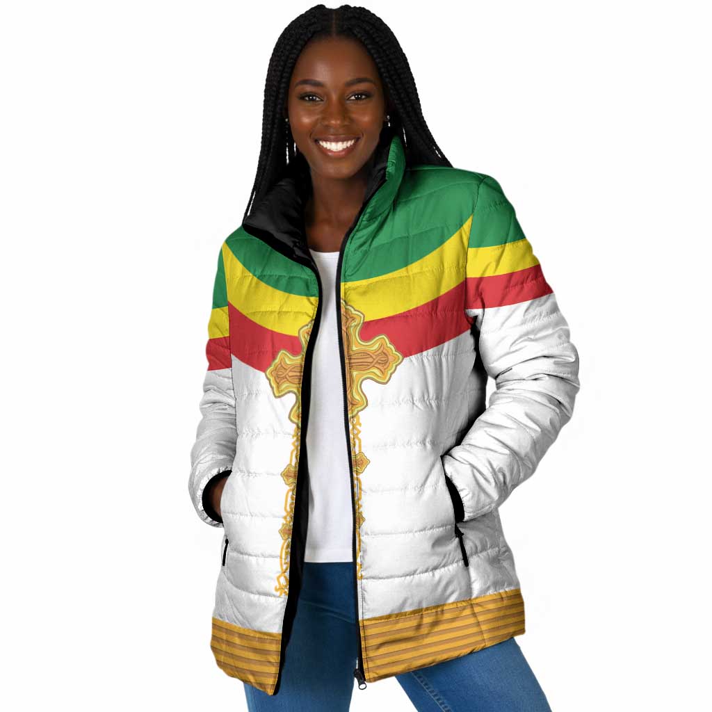 Ethiopia Meskel Padded Jacket Ethiopian Cross
