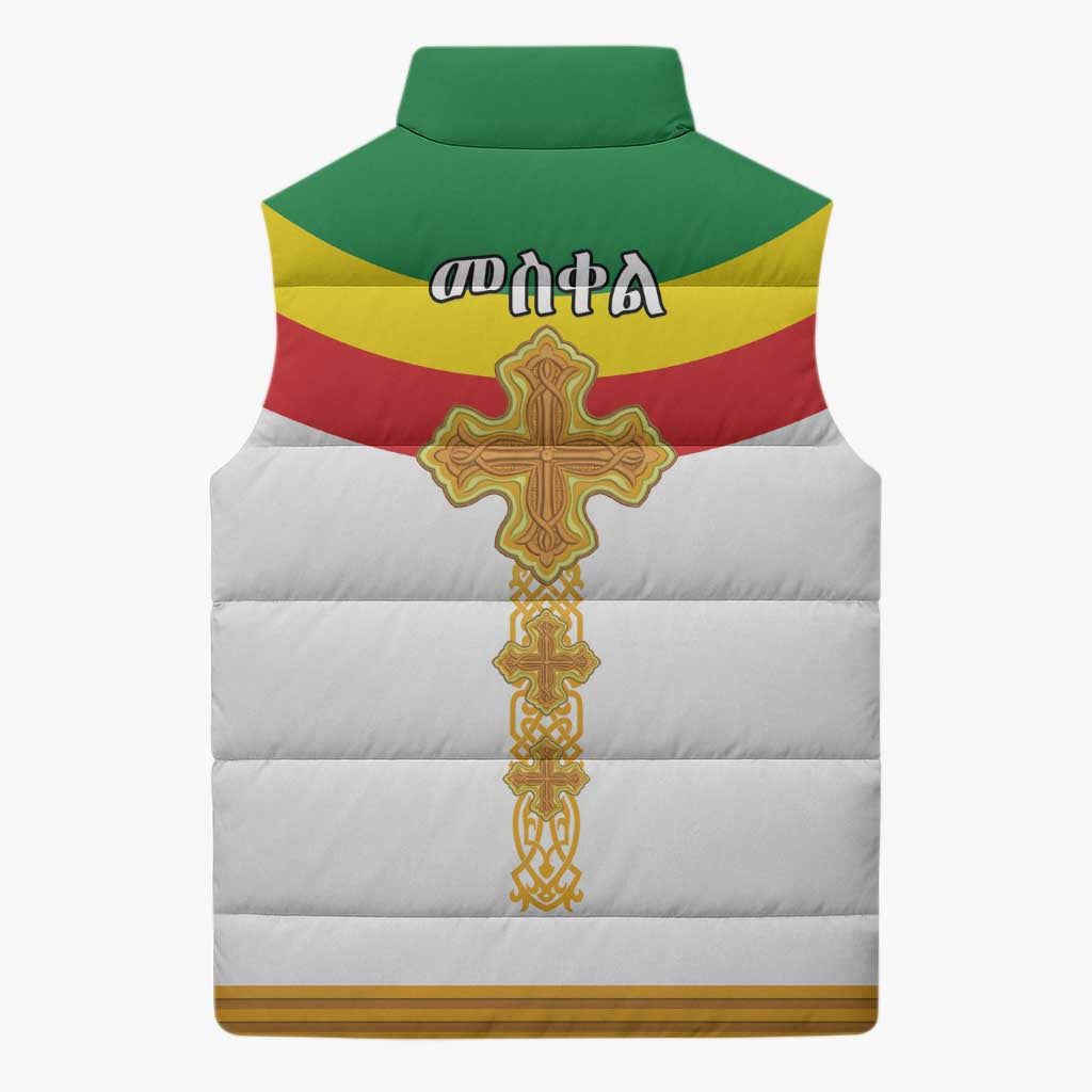 Ethiopia Meskel Sleeveless Puffer Jacket Ethiopian Cross