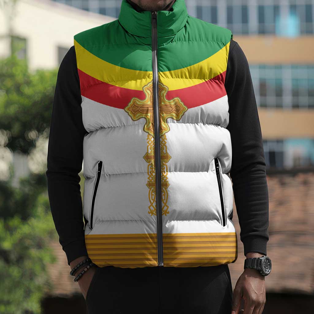 Ethiopia Meskel Sleeveless Puffer Jacket Ethiopian Cross