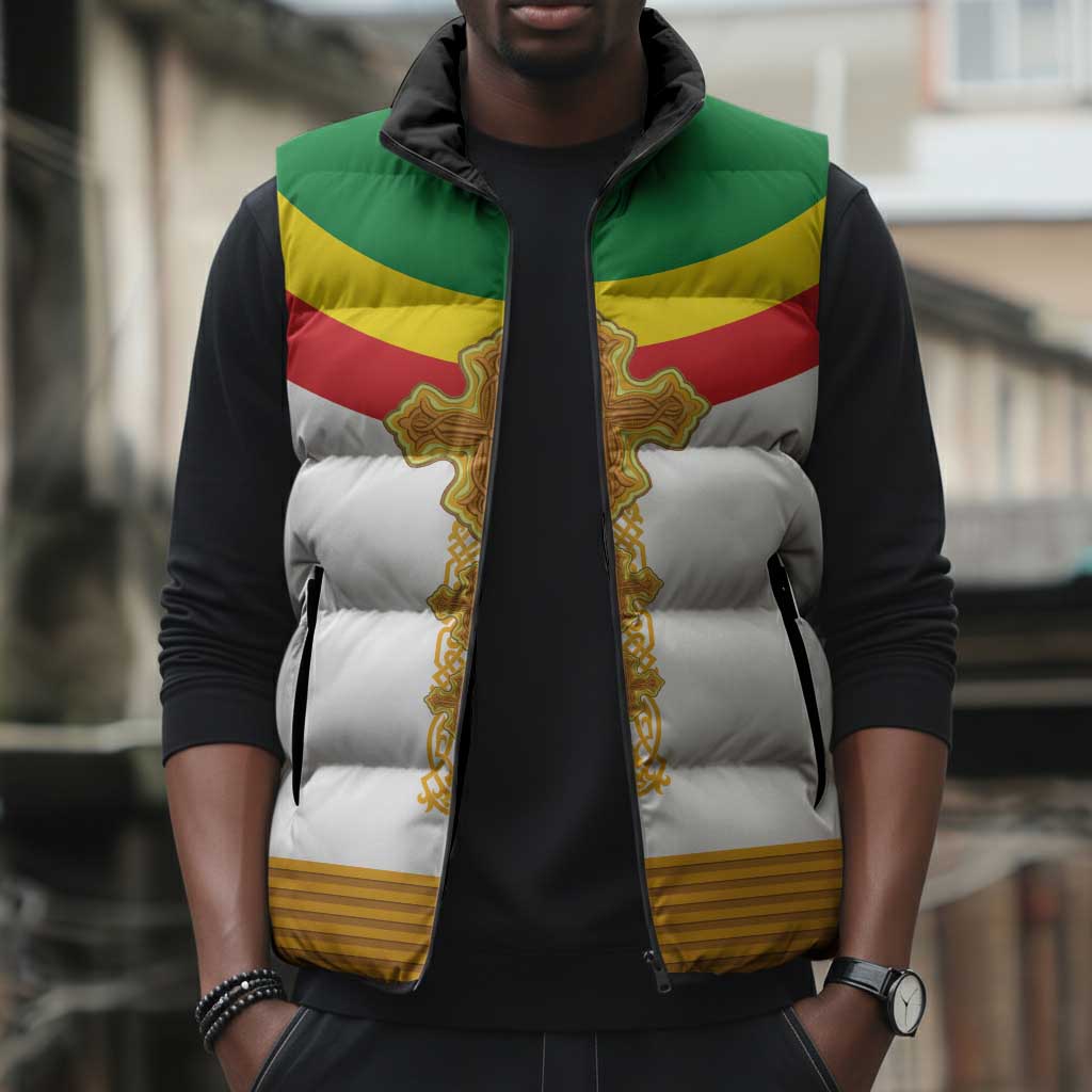 Ethiopia Meskel Sleeveless Puffer Jacket Ethiopian Cross
