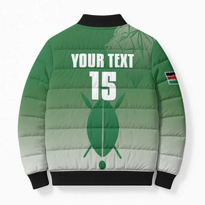 Custom Kenya Football Bomber Puffer Jacket Go Champions Harambee Stars