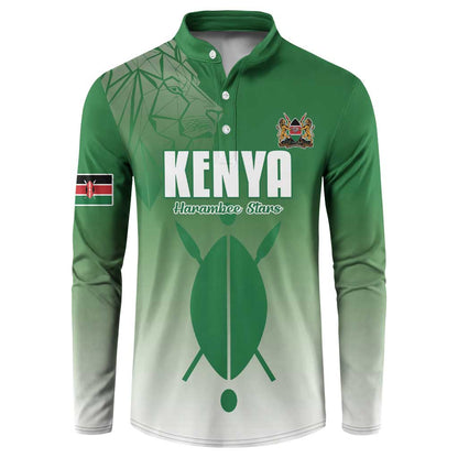 Custom Kenya Football Button Sweatshirt Go Champions Harambee Stars