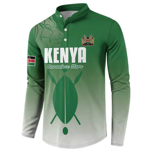 Custom Kenya Football Button Sweatshirt Go Champions Harambee Stars