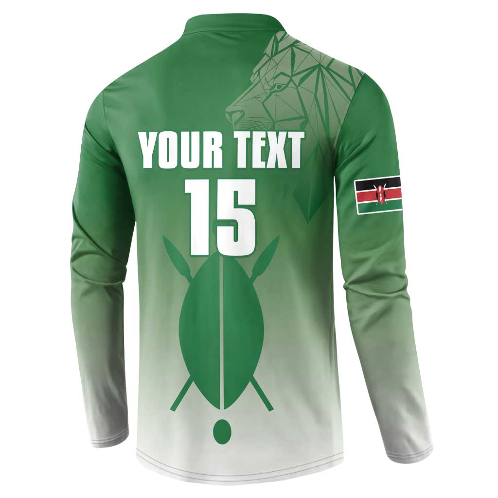 Custom Kenya Football Button Sweatshirt Go Champions Harambee Stars