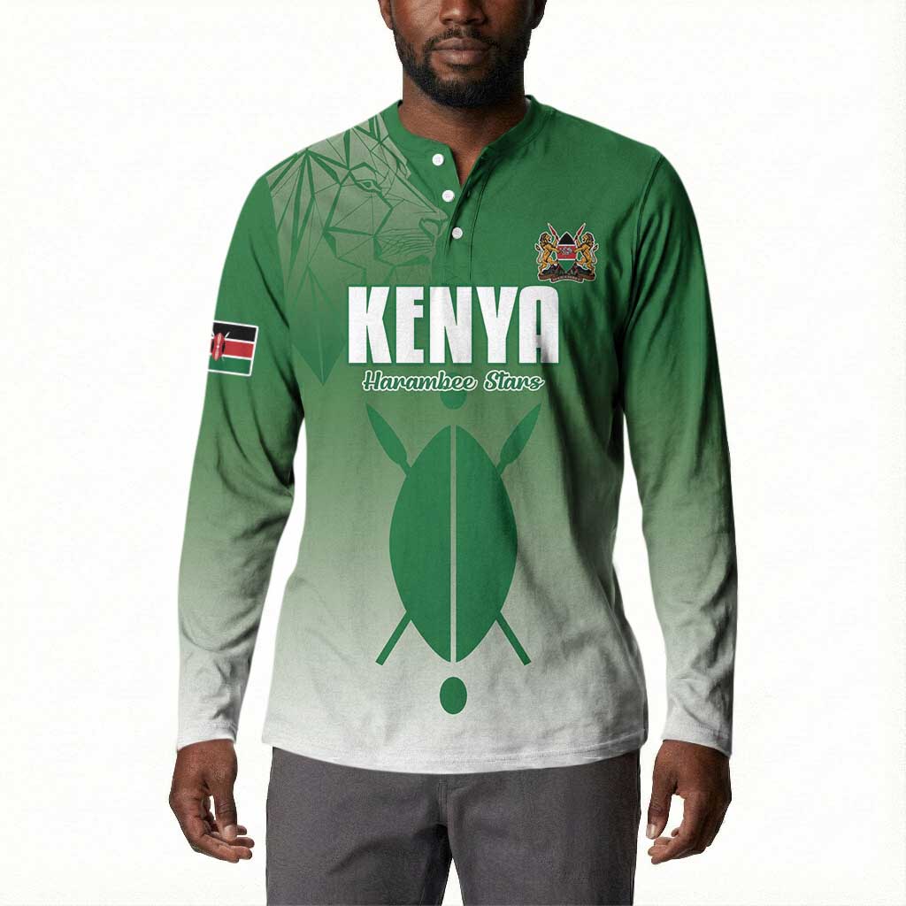 Custom Kenya Football Button Sweatshirt Go Champions Harambee Stars