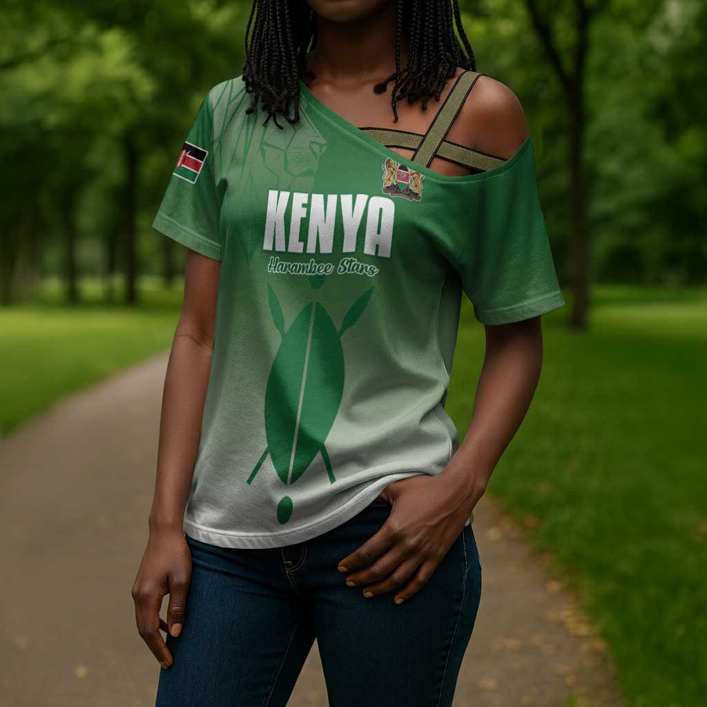 Custom Kenya Football Cross Shoulder Shirt Go Champions Harambee Stars