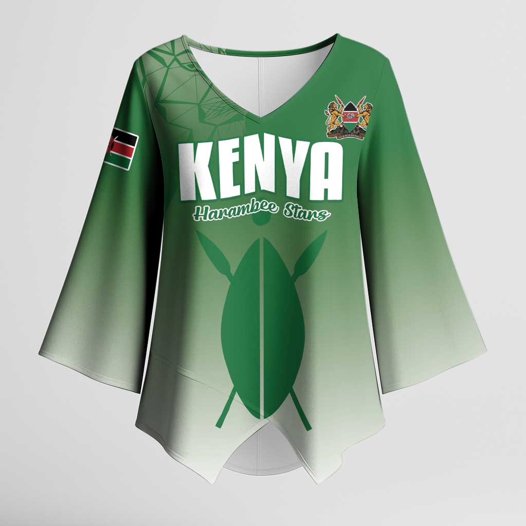 Custom Kenya Football Kimono Sleeve Blouse Go Champions Harambee Stars