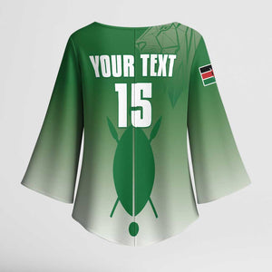 Custom Kenya Football Kimono Sleeve Blouse Go Champions Harambee Stars