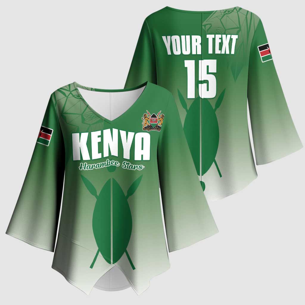 Custom Kenya Football Kimono Sleeve Blouse Go Champions Harambee Stars