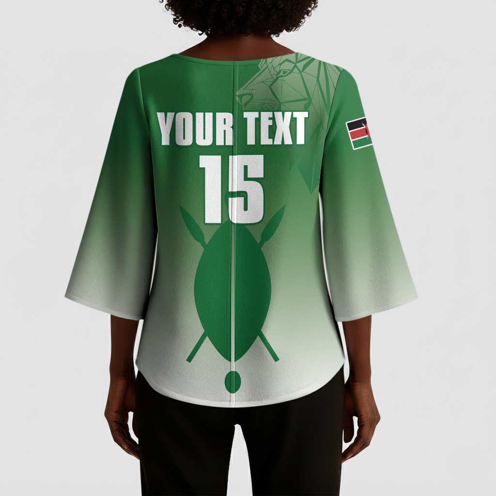 Custom Kenya Football Kimono Sleeve Blouse Go Champions Harambee Stars