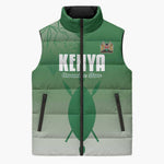 Custom Kenya Football Sleeveless Puffer Jacket Go Champions Harambee Stars
