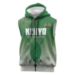 Custom Kenya Football Sleeveless Zip Hoodie Go Harambee Stars - African Pride