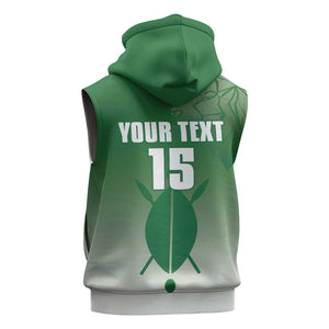 Custom Kenya Football Sleeveless Zip Hoodie Go Harambee Stars - African Pride