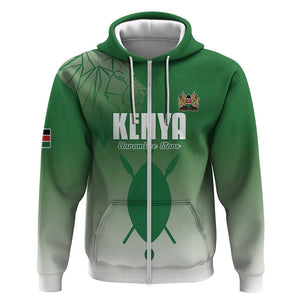 Custom Kenya Football Zip Hoodie Go Harambee Stars - African Pride