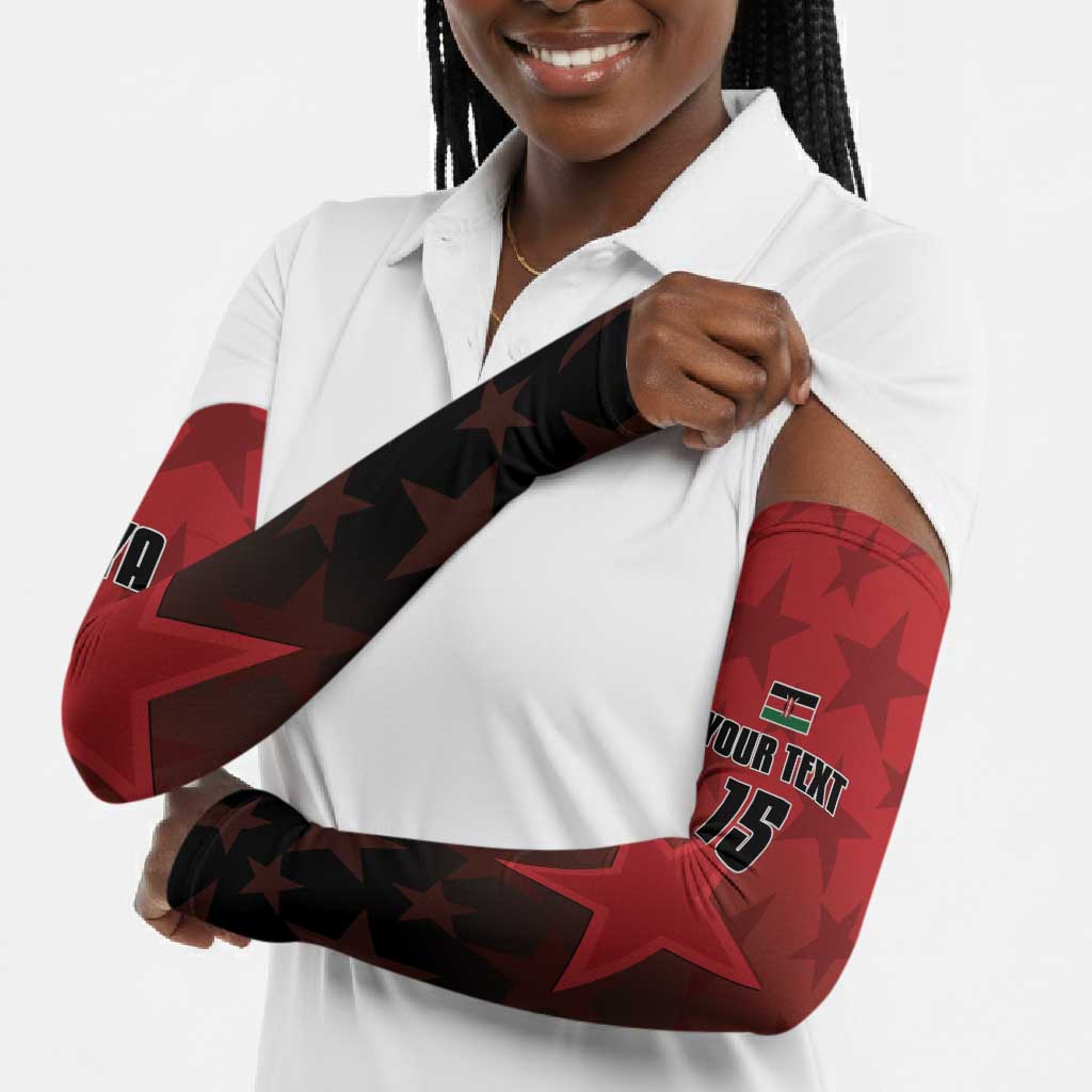 Custom Kenya Football Arm Sleeves Go Harambee Stars - Red Jersey