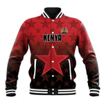 Custom Kenya Football Baseball Jacket Harambee Harambee Stars - Red Jersey - African Pride
