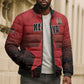 Custom Kenya Football Bomber Puffer Jacket Go Harambee Stars - Red Jersey