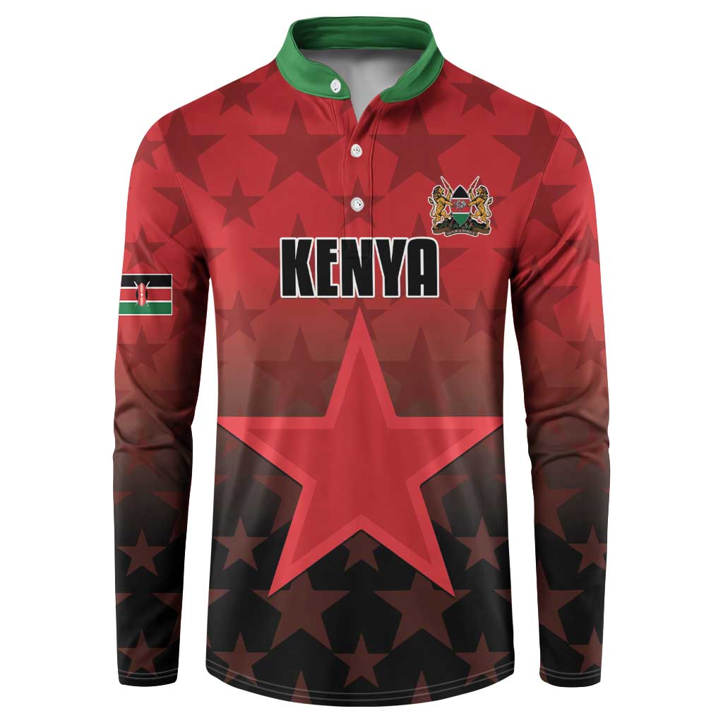 Custom Kenya Football Button Sweatshirt Go Harambee Stars - Red Jersey