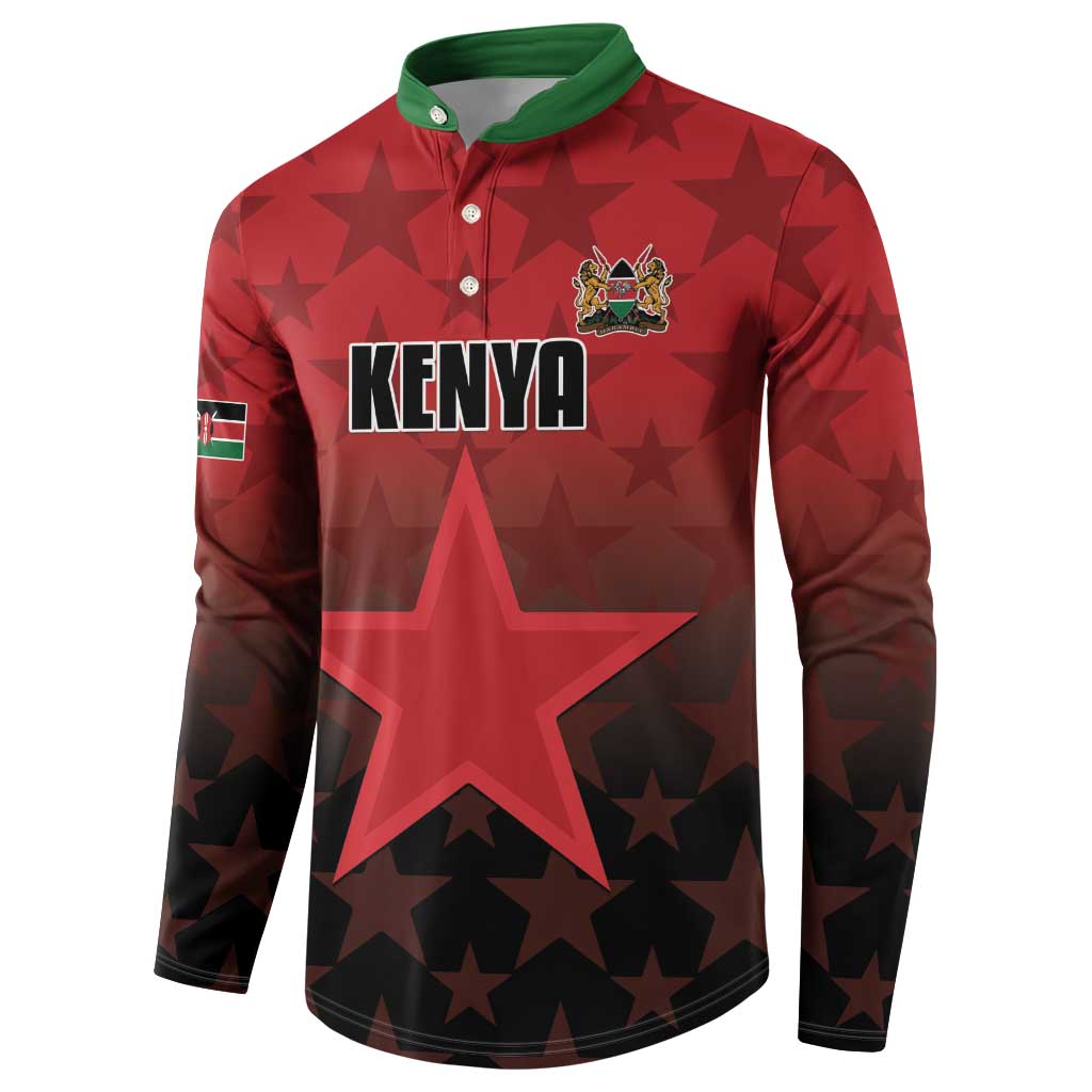 Custom Kenya Football Button Sweatshirt Go Harambee Stars - Red Jersey