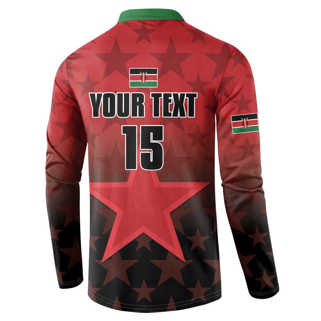 Custom Kenya Football Button Sweatshirt Go Harambee Stars - Red Jersey