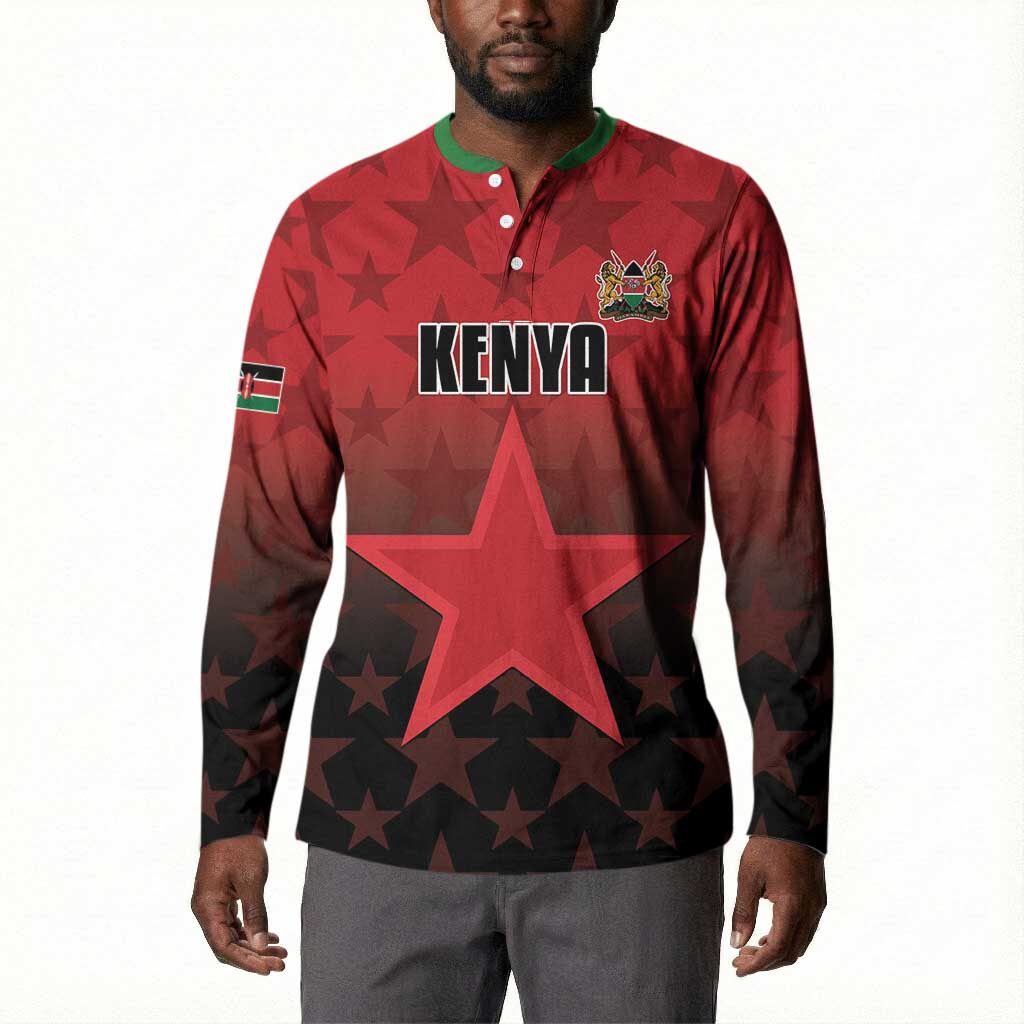 Custom Kenya Football Button Sweatshirt Go Harambee Stars - Red Jersey
