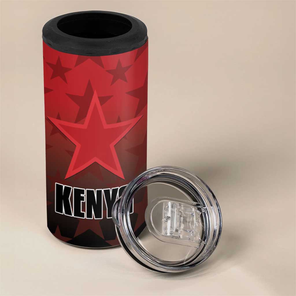 Custom Kenya Football 4 in 1 Can Cooler Tumbler Harambee Harambee Stars - Red Jersey - African Pride