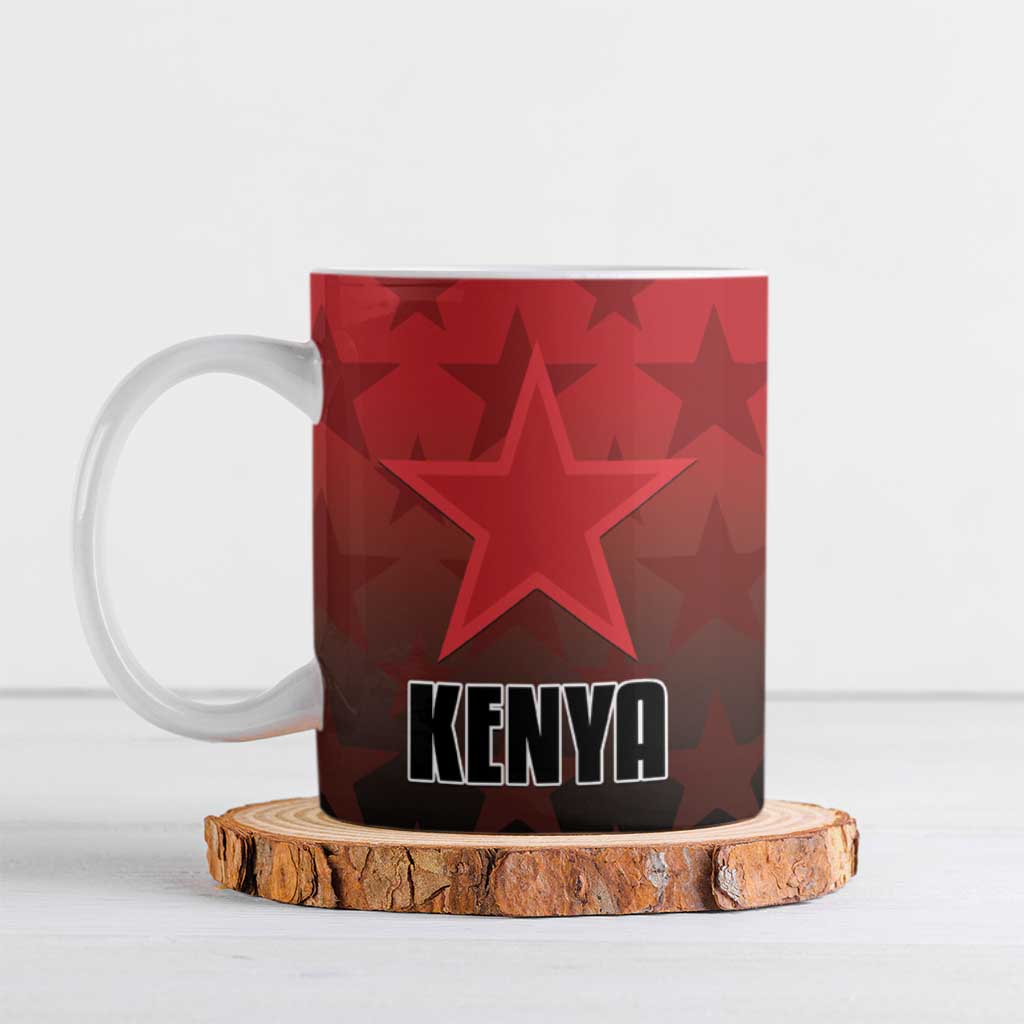 Custom Kenya Football Ceramic Mug Go Harambee Stars - Red Jersey