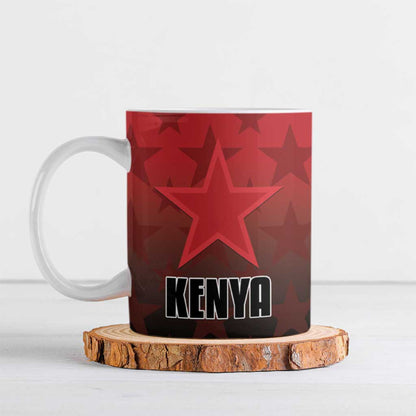 Custom Kenya Football Ceramic Mug Go Harambee Stars - Red Jersey