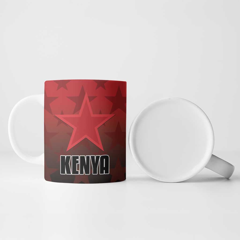 Custom Kenya Football Ceramic Mug Go Harambee Stars - Red Jersey