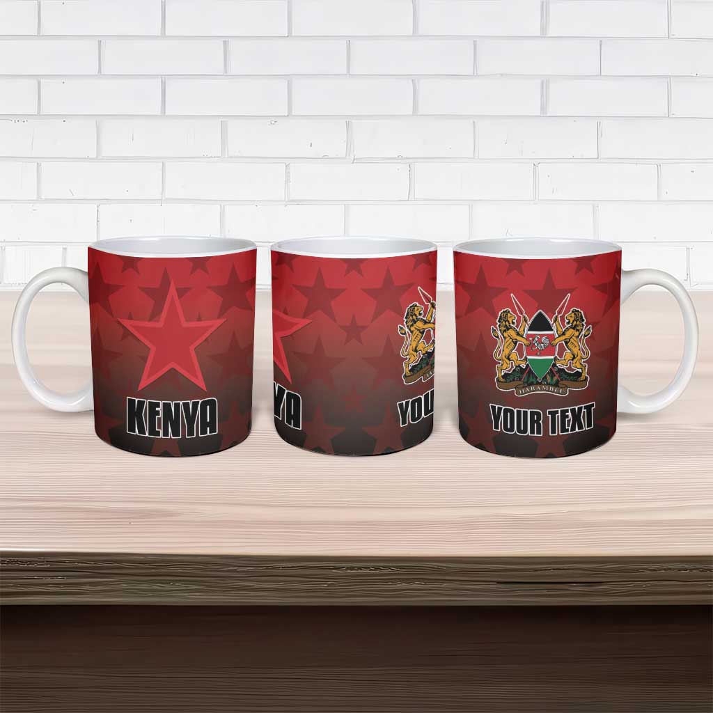 Custom Kenya Football Ceramic Mug Go Harambee Stars - Red Jersey